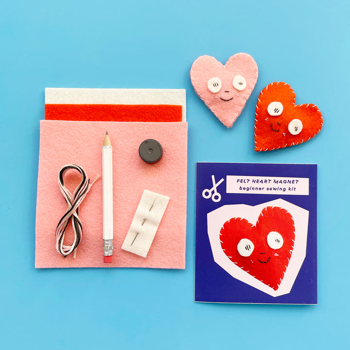 Felt Heart Magnet Sewing Kit