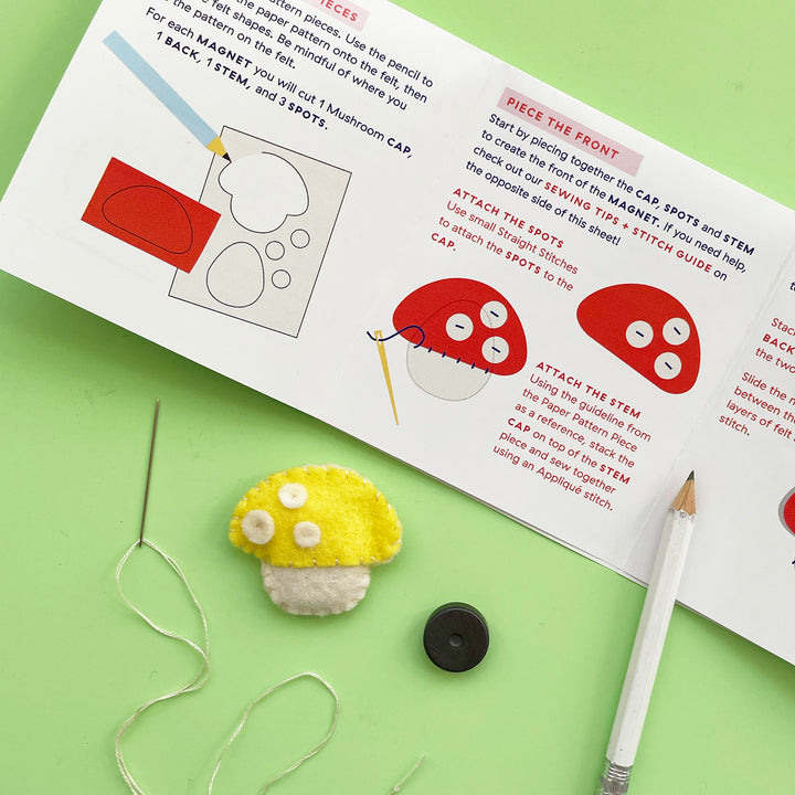 Felt Mushroom Magnet Sewing Kit