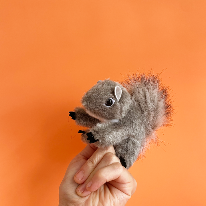 Fuzzy Squirrel Finger Puppet