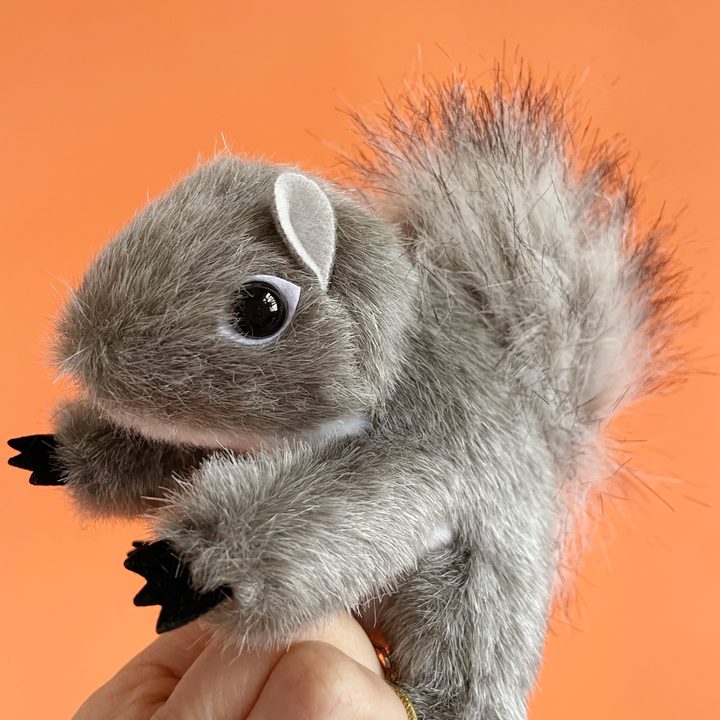 Fuzzy Squirrel Finger Puppet