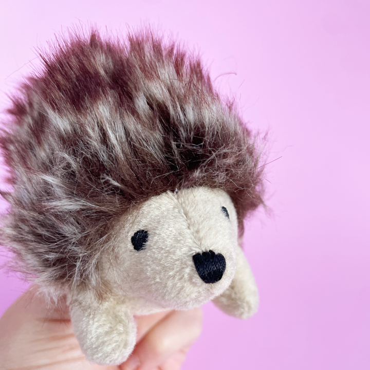 Fuzzy Hedgehog Finger Puppet