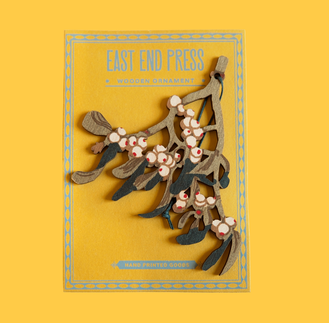 Wooden Mistletoe Ornament
