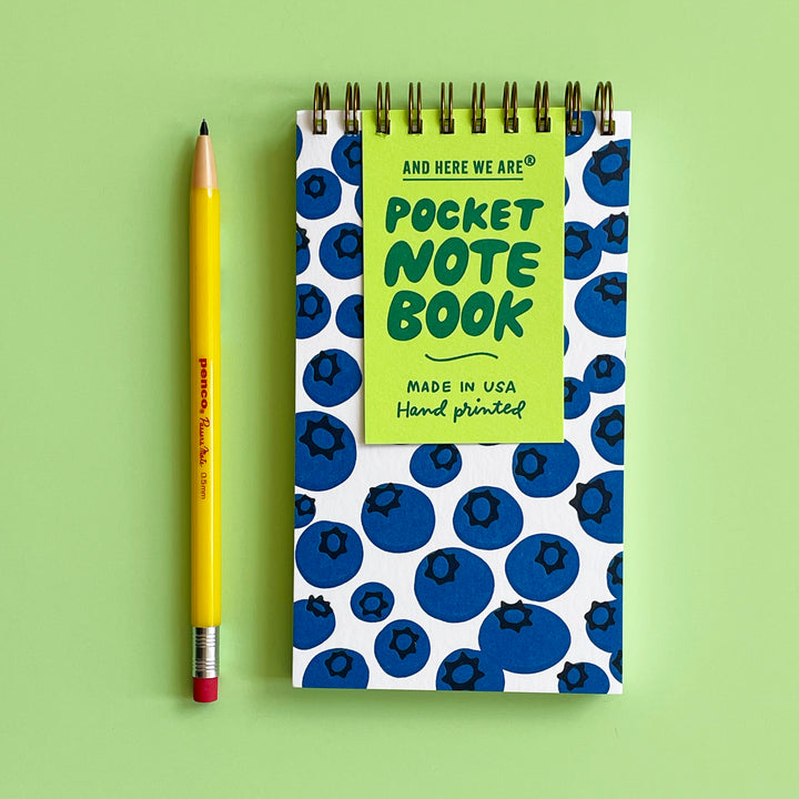 Blueberries Letterpress Spiral Notebook