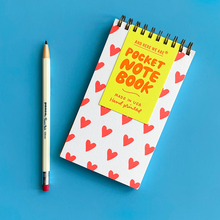 Hearts Letterpress Spiral Notebook