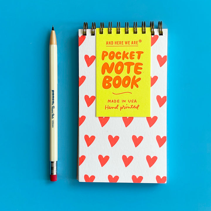 Hearts Letterpress Spiral Notebook