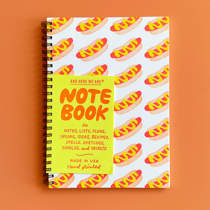 Hot Dogs Letterpress Spiral Notebook