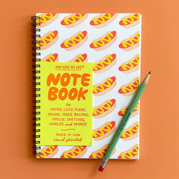 Hot Dogs Letterpress Spiral Notebook