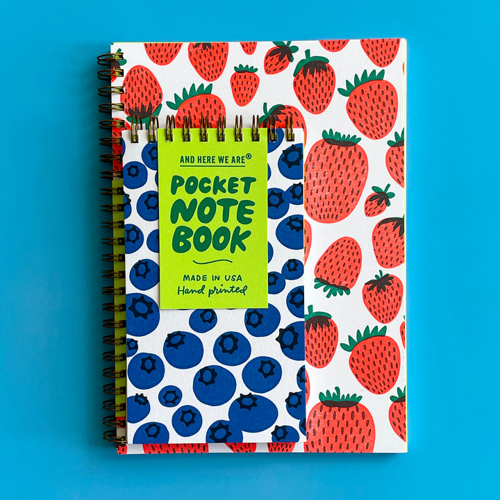 Strawberry Letterpress Spiral Notebook