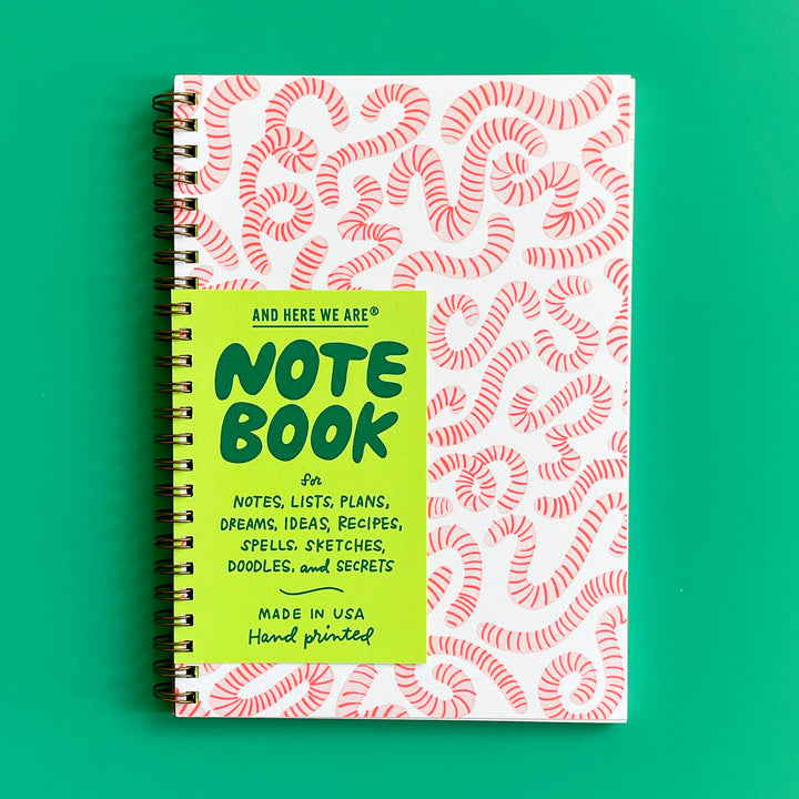 Worms Letterpress Spiral Notebook
