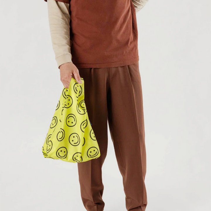 Yellow Happy Face Reusable Bag
