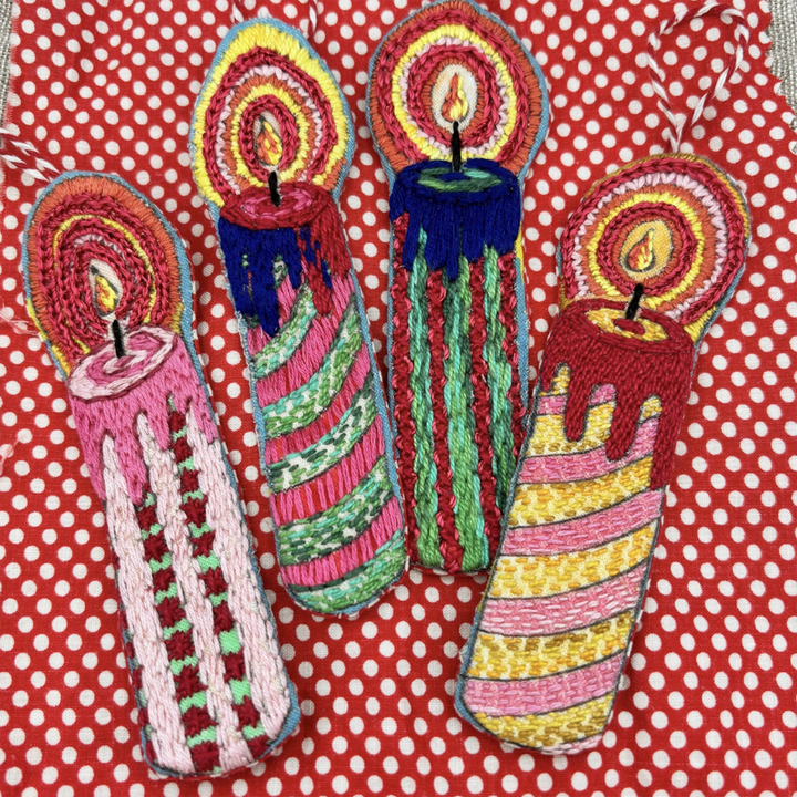 Holiday Candles Embroidery Project