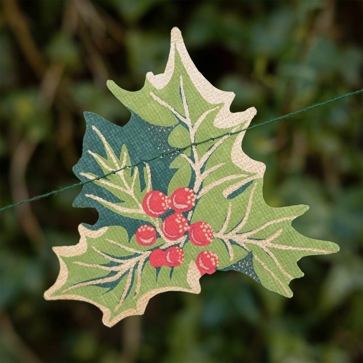 Holly and Ivy Sewn Garland