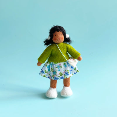 Young Dollhouse Doll with Skirt