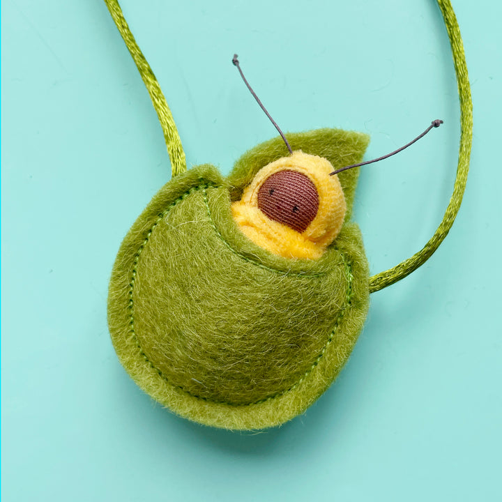 Love Bug in Leaf Necklace