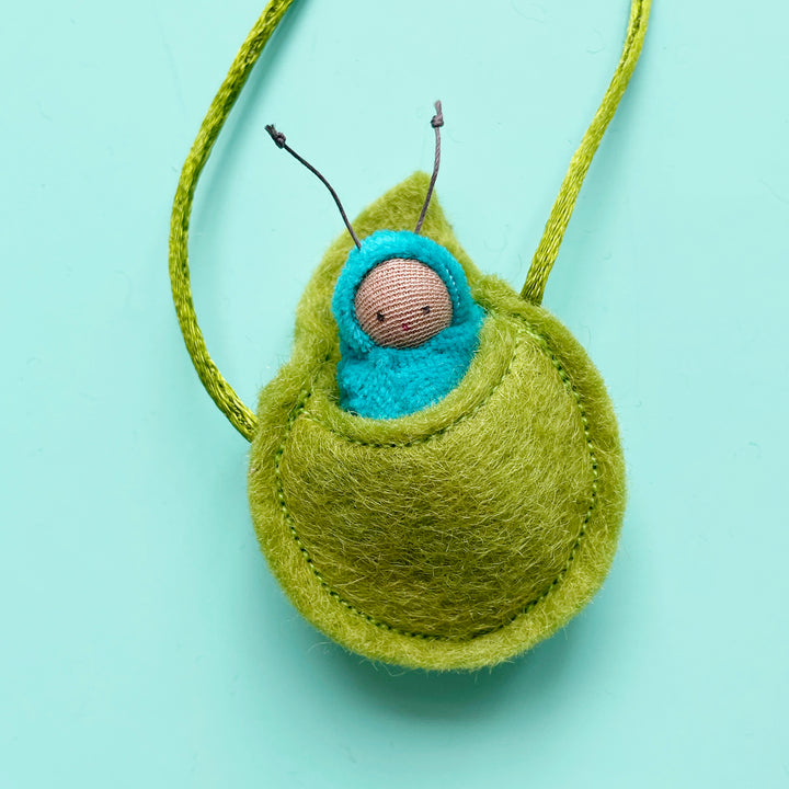 Love Bug in Leaf Necklace