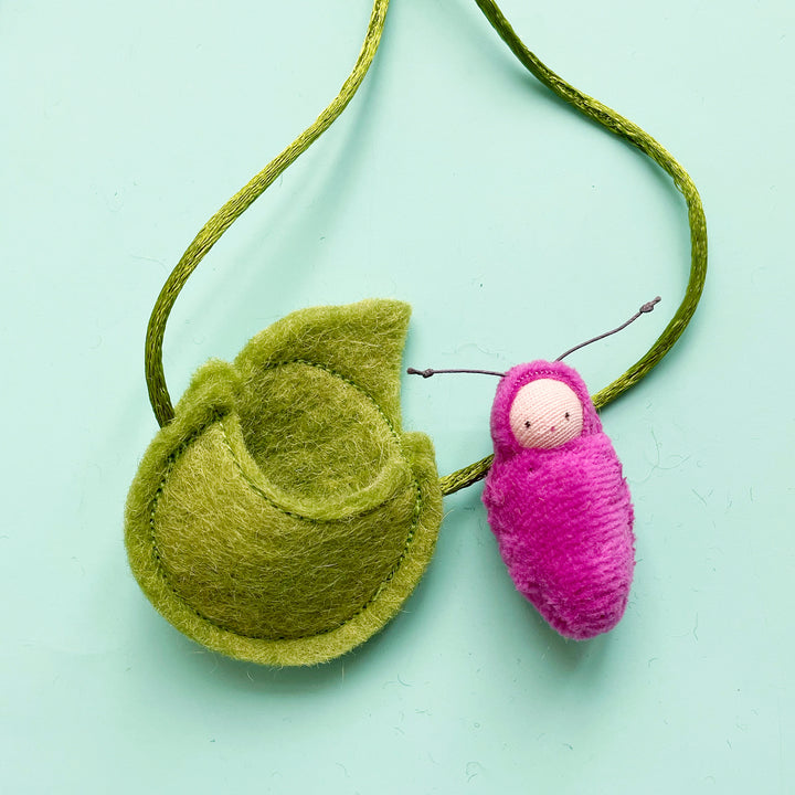 Love Bug in Leaf Necklace