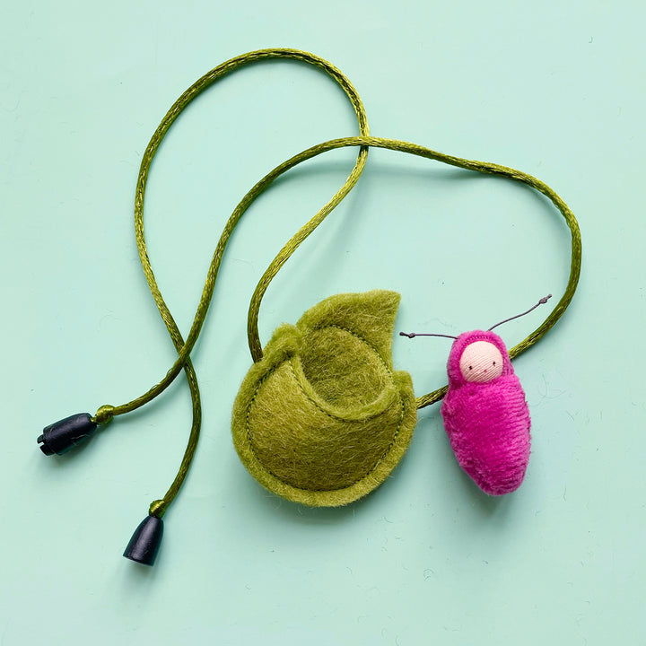 Love Bug in Leaf Necklace