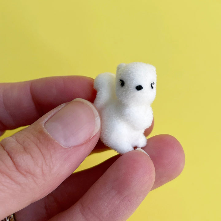 Tiny Flocked Baby Squirrel