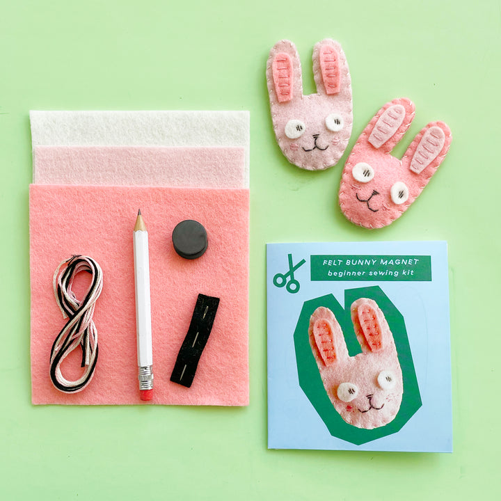 Felt Bunny Magnet Sewing Kit