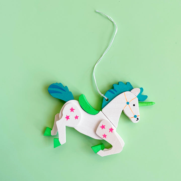 Wood Unicorn Ornament