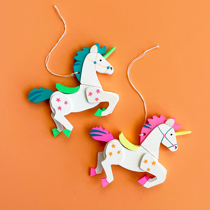 Wood Unicorn Ornament