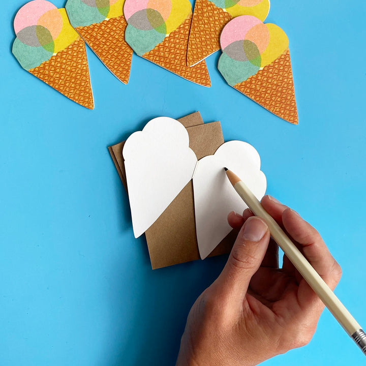 Set of 6 Ice Cream Mini Cards