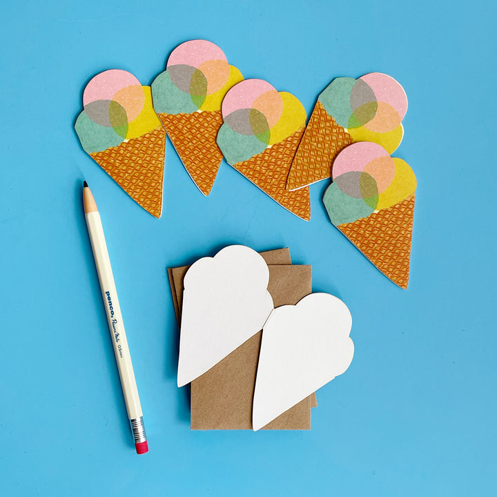 Set of 6 Ice Cream Mini Cards