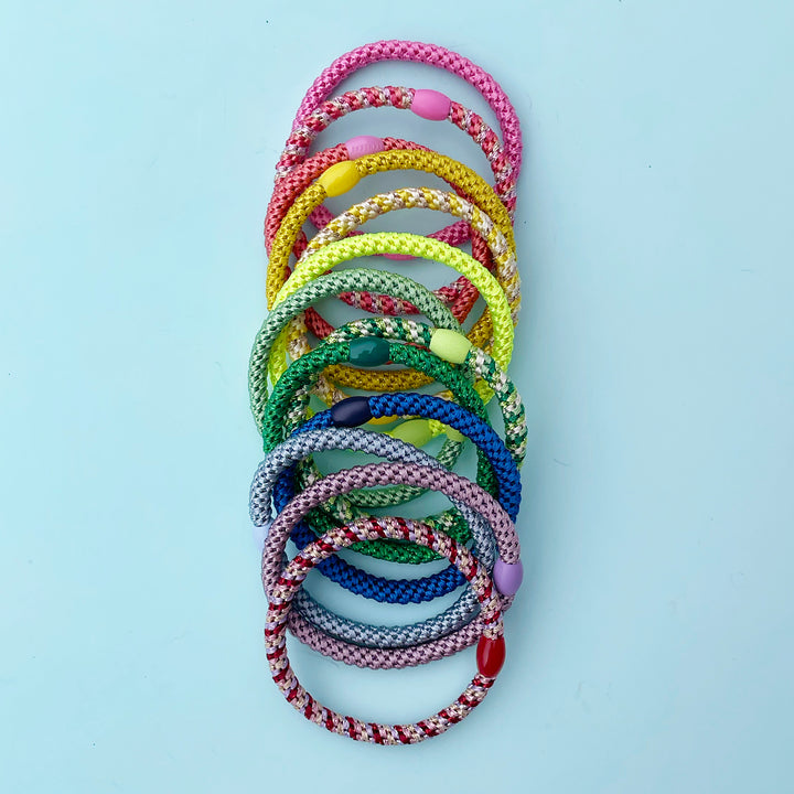 Thin Rainbow Hair Tie Bracelet Singles