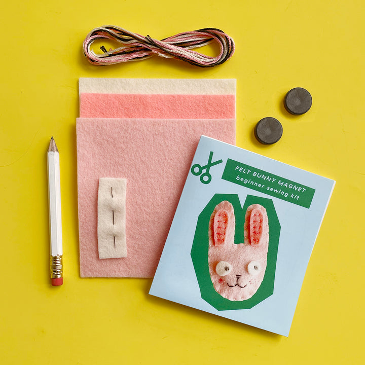 Felt Bunny Magnet Sewing Kit