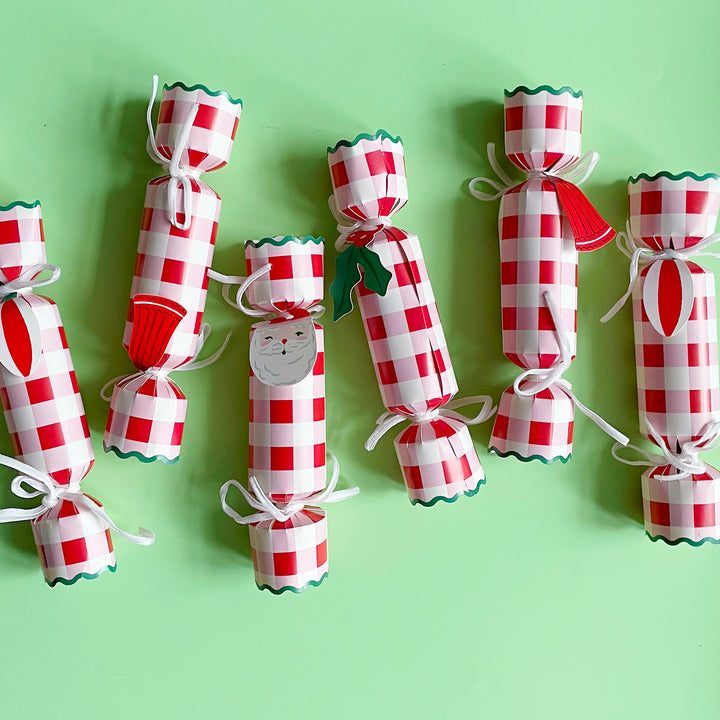Red Gingham Christmas Crackers