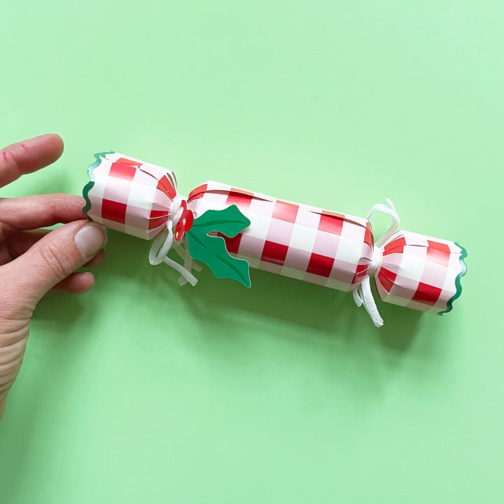 Red Gingham Christmas Crackers