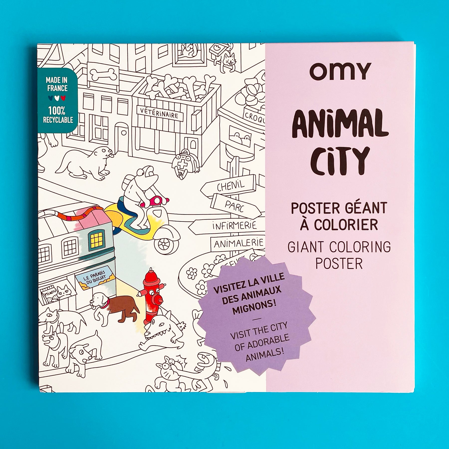 Poster géant à colorier OMY Animal City