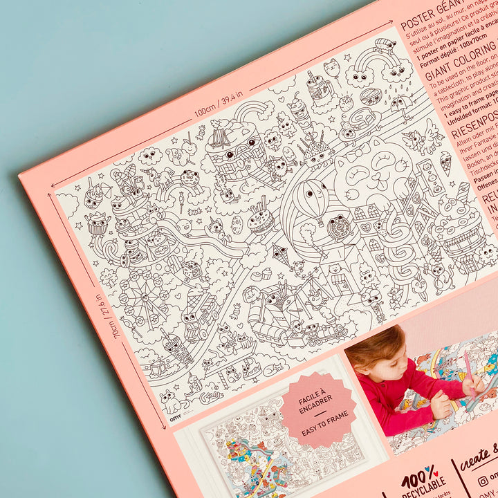 Kawaii Giant Coloring Poster