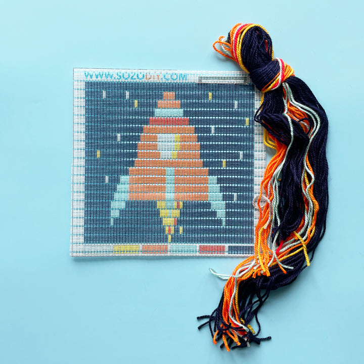 Rocket Ship Needlepoint Kit