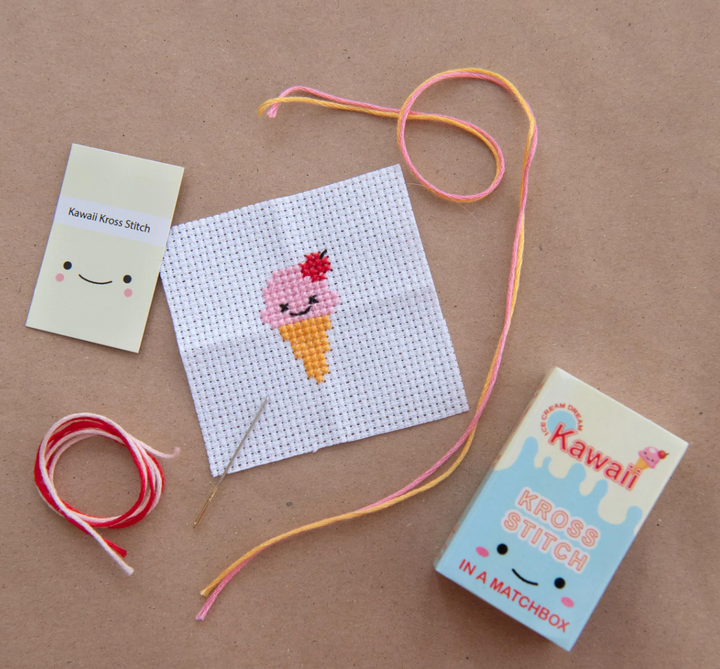 Ice Cream Mini Cross Stitch Kit