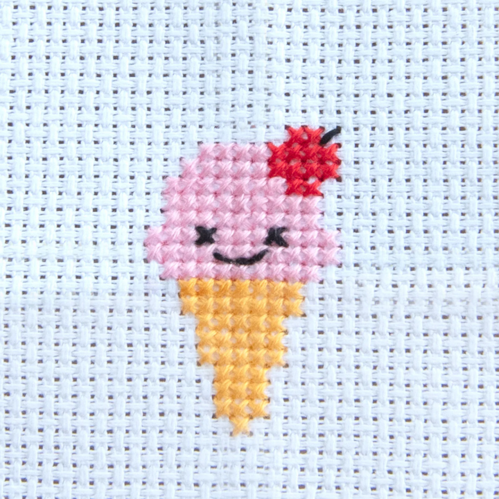 Ice Cream Mini Cross Stitch Kit