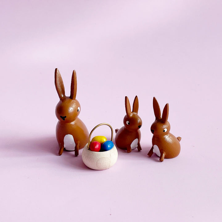 Mini Rabbit Family with Easter Basket