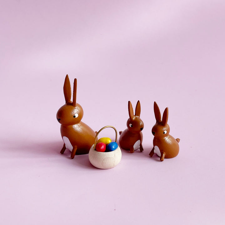 Mini Rabbit Family with Easter Basket