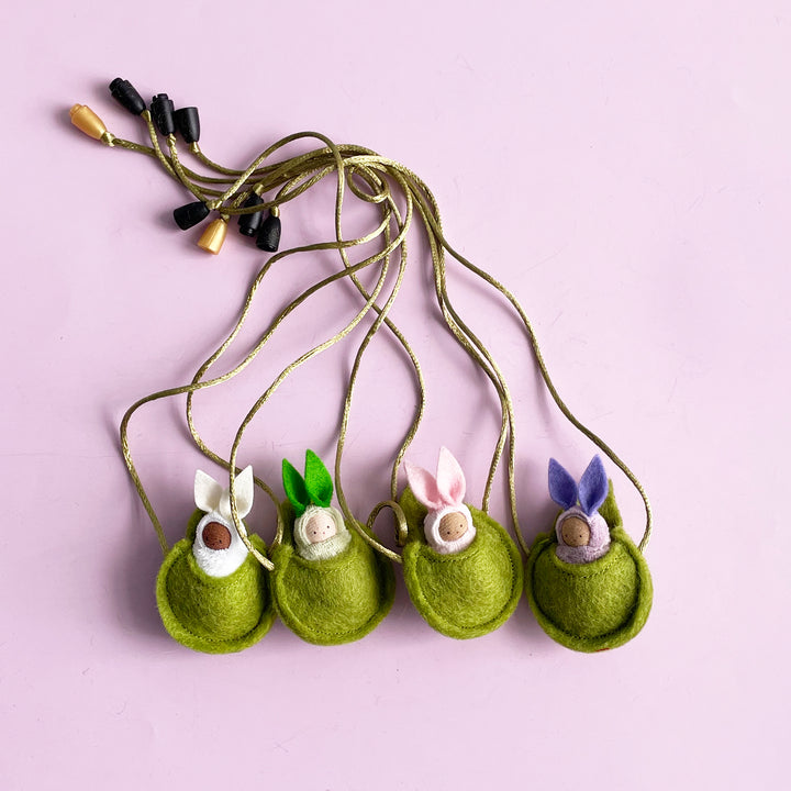 Soft Bunny in Leaf Necklace
