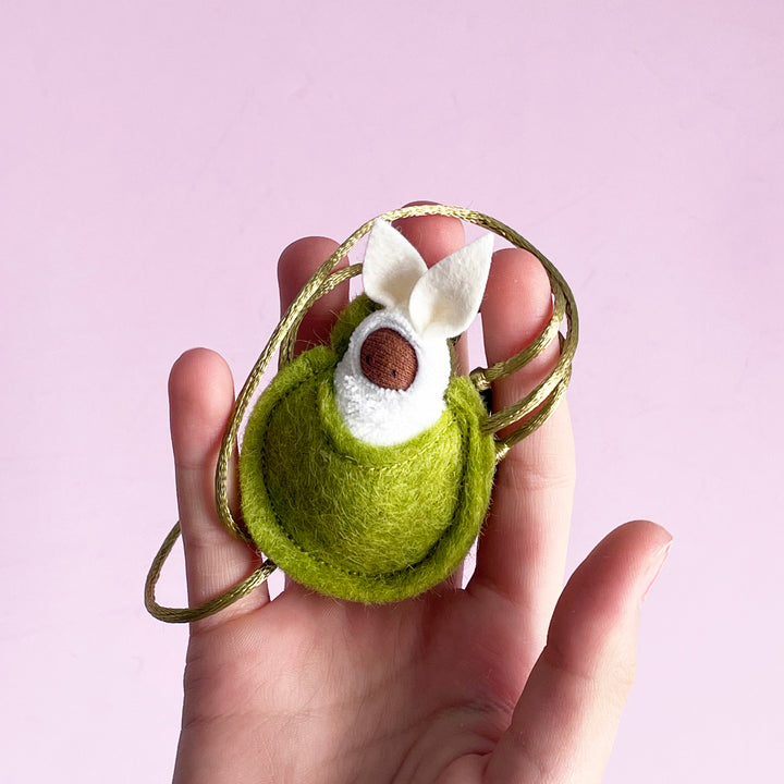 Soft Bunny in Leaf Necklace