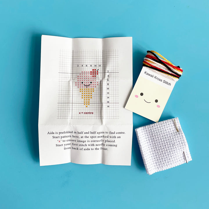 Ice Cream Mini Cross Stitch Kit