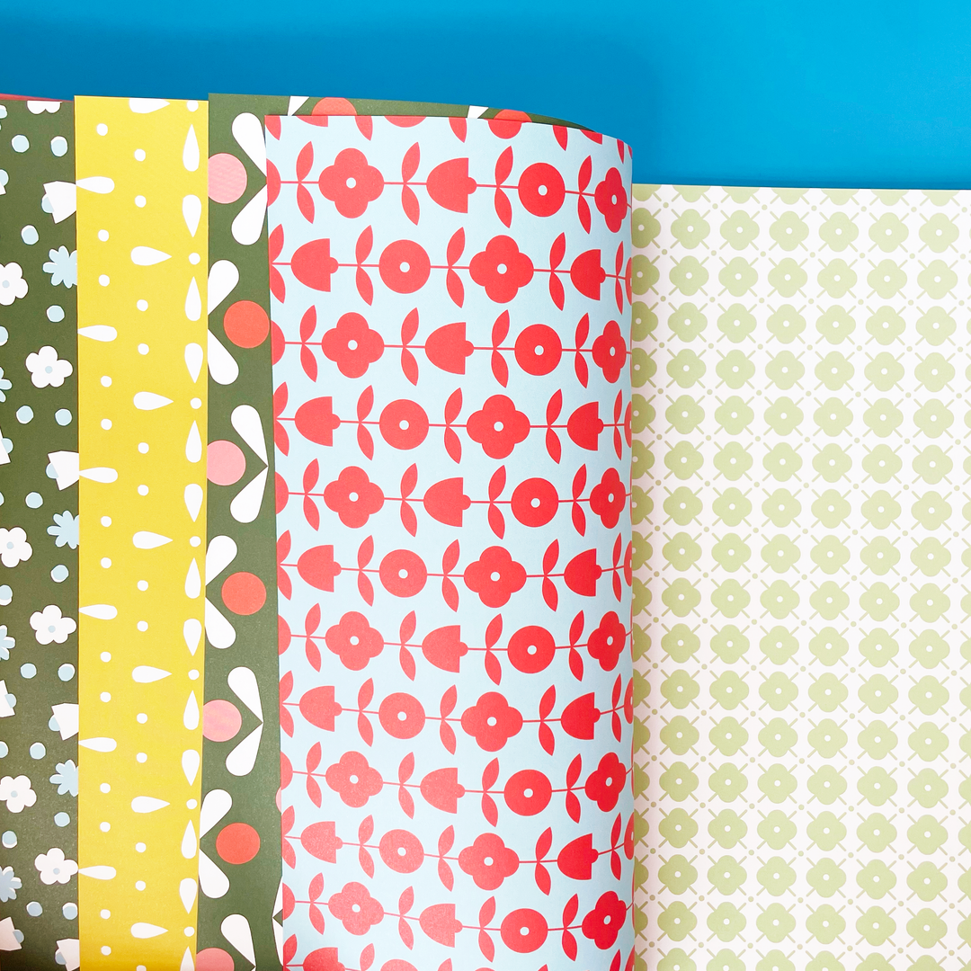Florals Wrapping Paper Book
