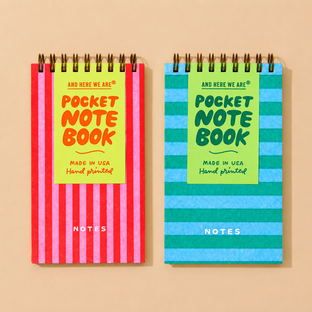 Striped Letterpress Spiral Notebook