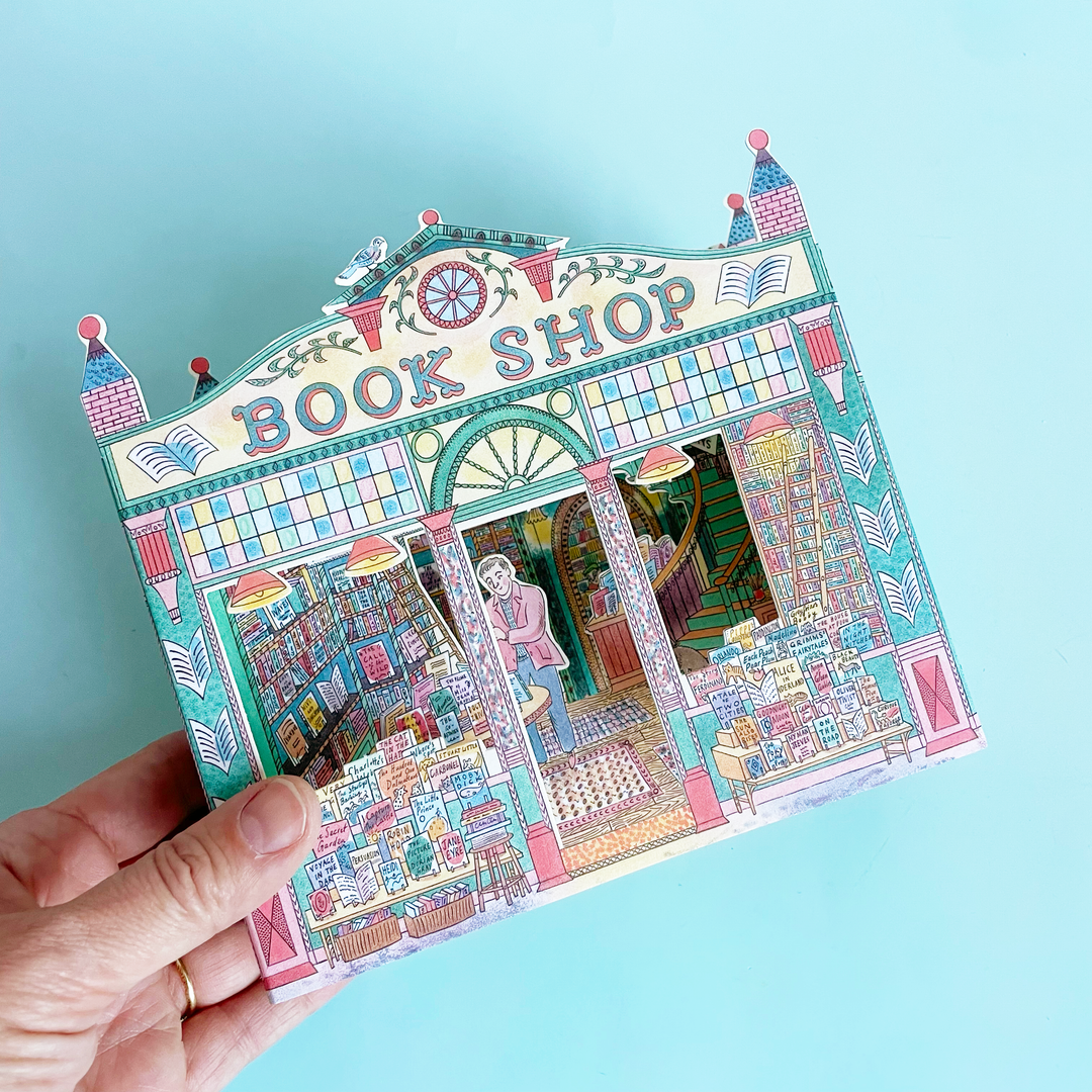 3D Book Shop Greeting Card