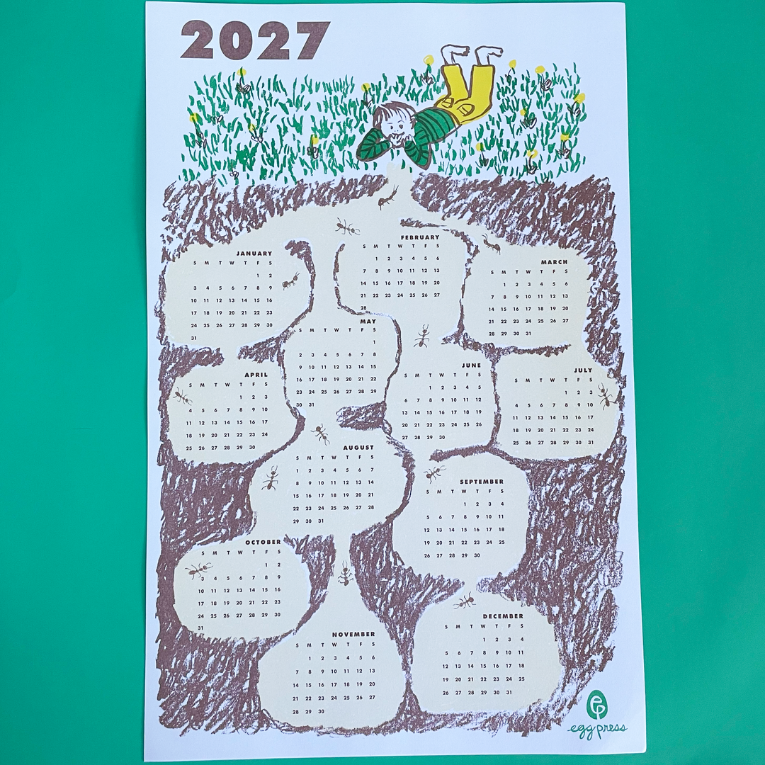 Ant Hill 2027 Calendar Illustrated Risograph Print