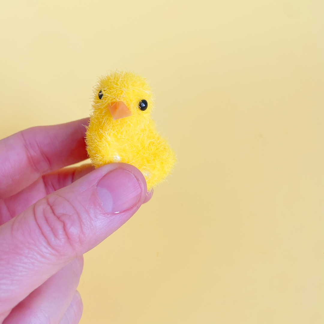 TIny Flocked  Fuzzy Chicks