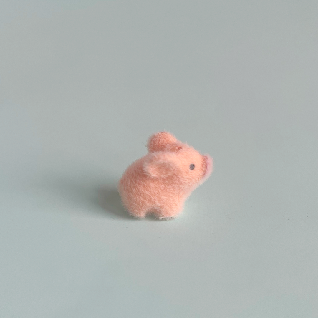 Tiny Flocked Pigs