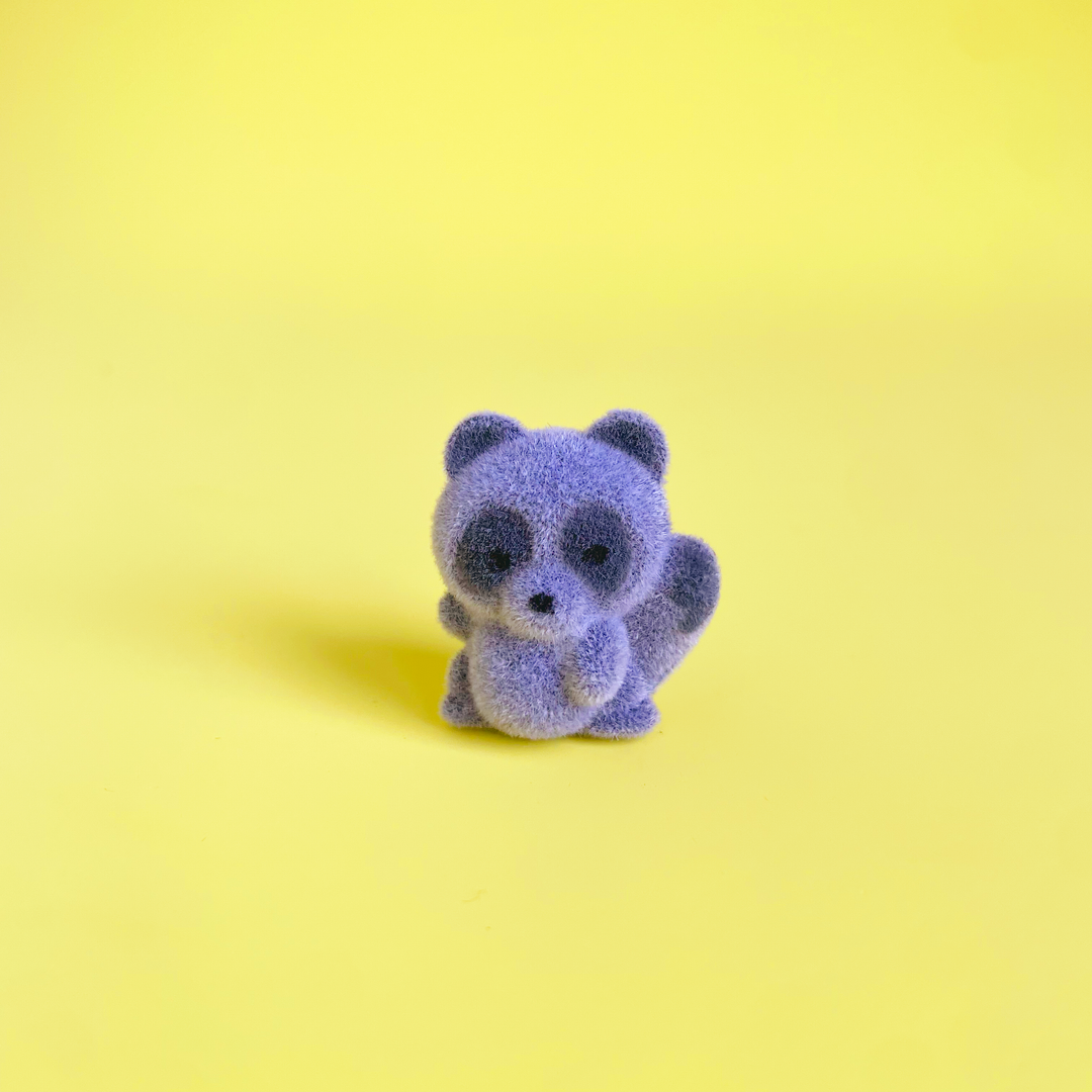Tiny Flocked Raccoon