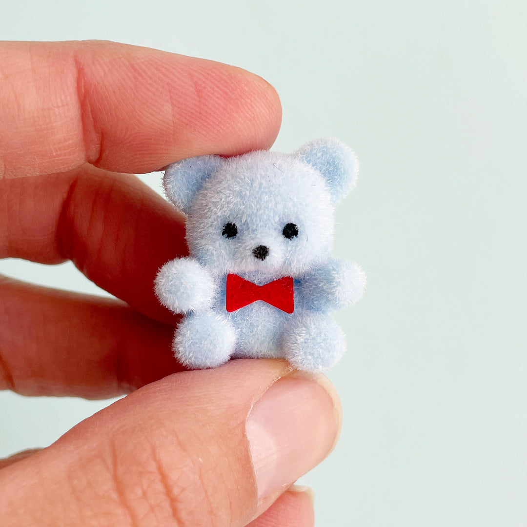 Tiny Flocked Teddy Bear