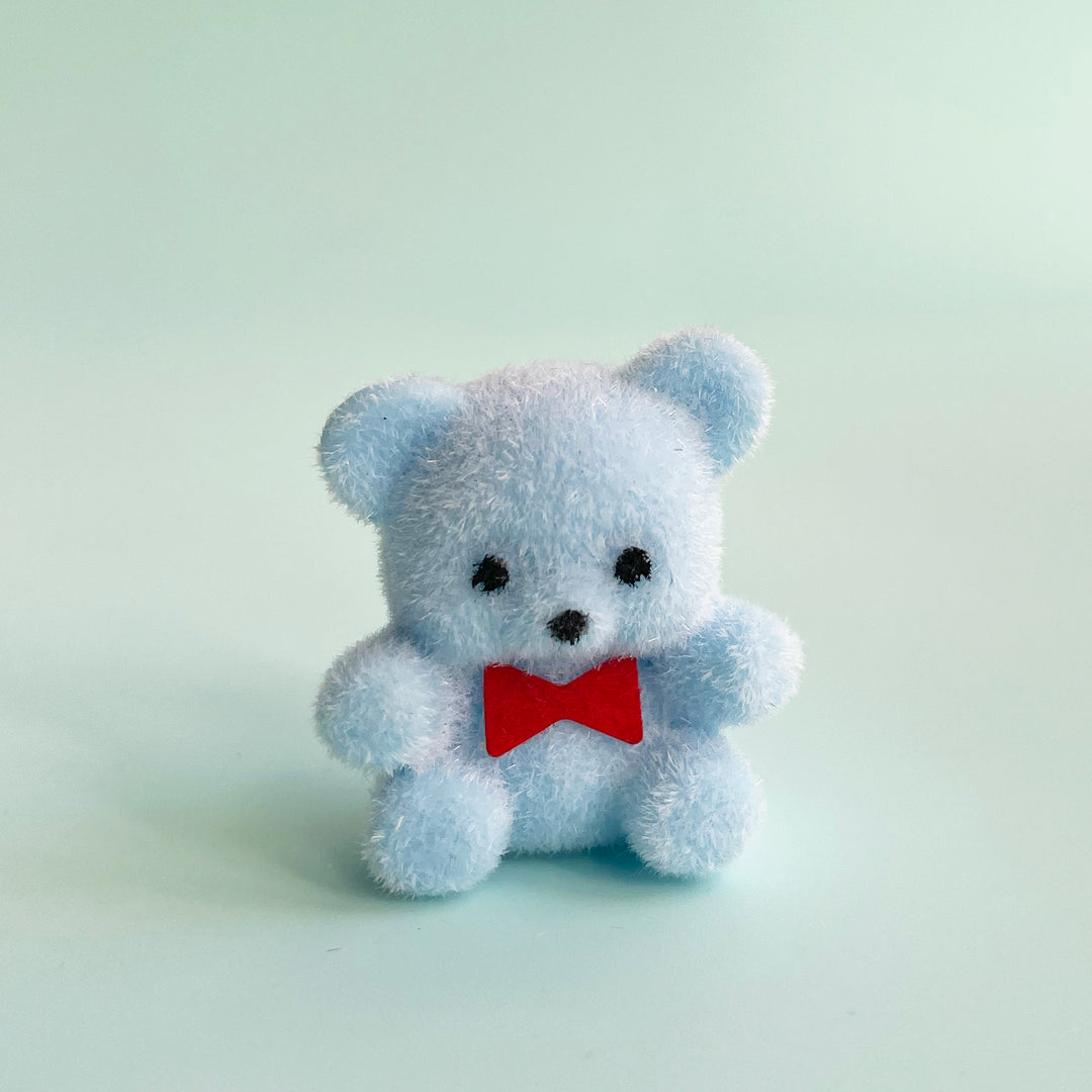 Tiny Flocked Teddy Bear
